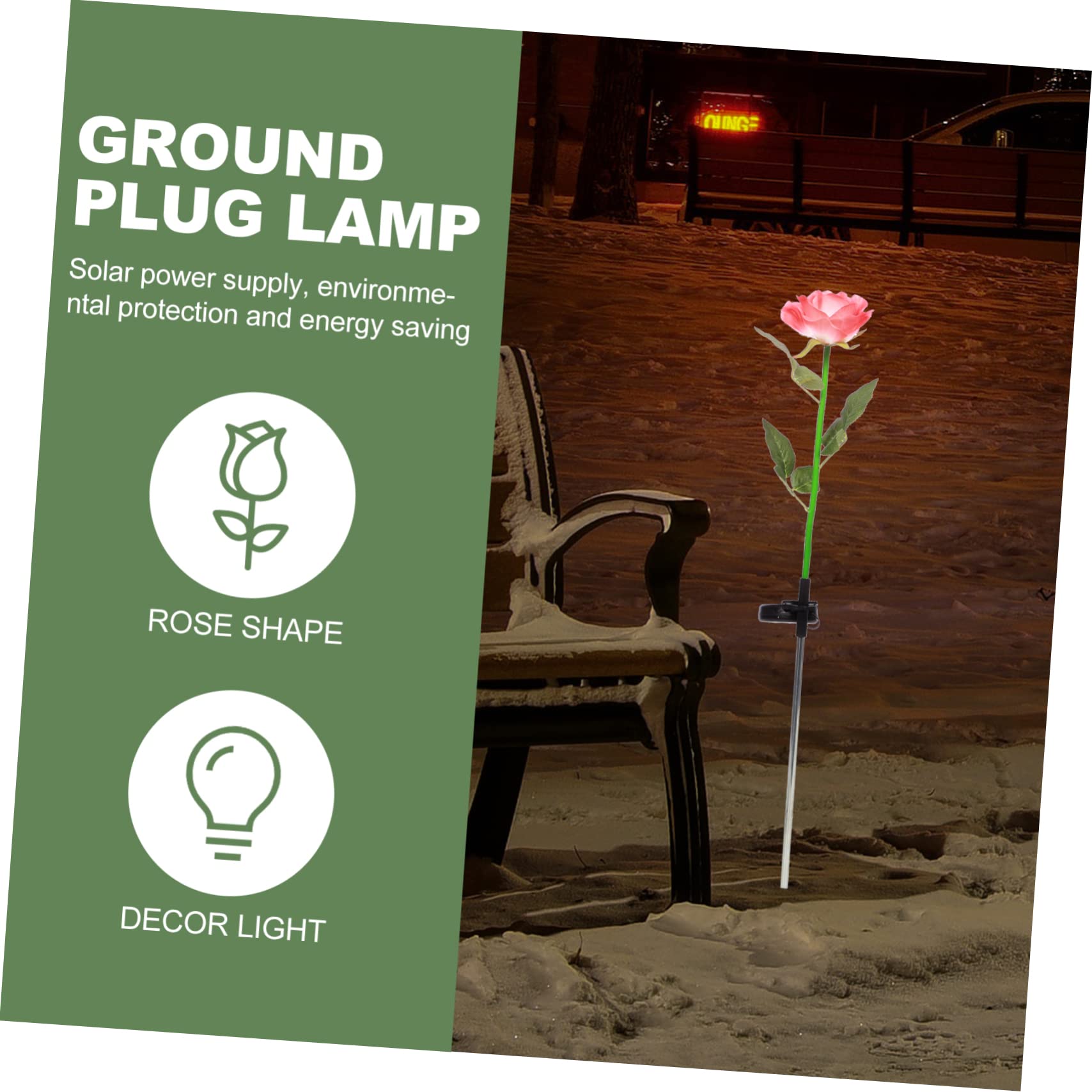 OFFSCH Rose Lantern Solar Lawn Light Decorative Garden Solar Lights Weatherproof Led