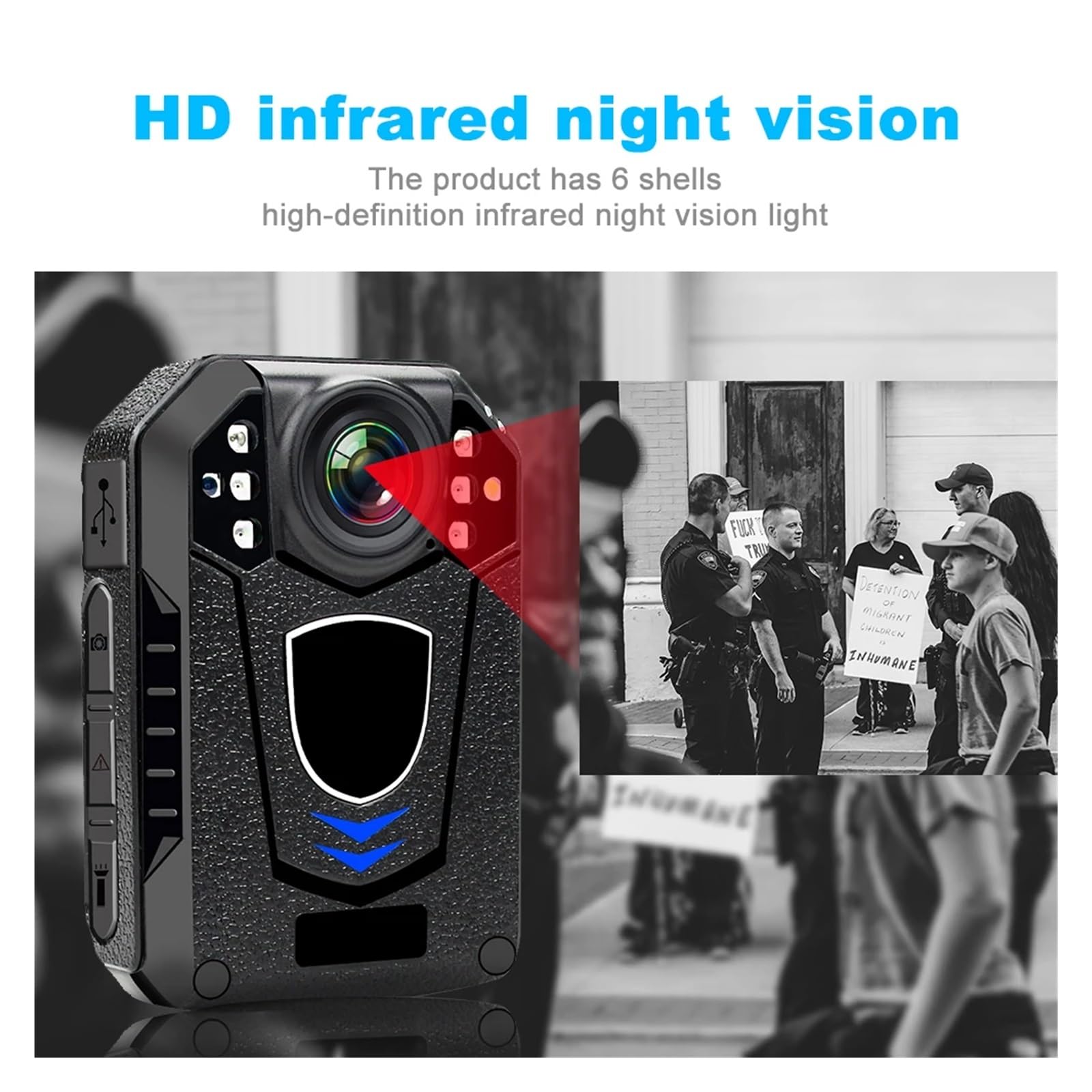 Kamera na ciało F3 1296P HD wykrywanie ruchu kamera Bodycam nagrywanie wideo nadzór bezpieczeństwa ukryta Mini bezprzewodowa kamera policyjna na ciało z dźwiękiem i obrazem(128GB)