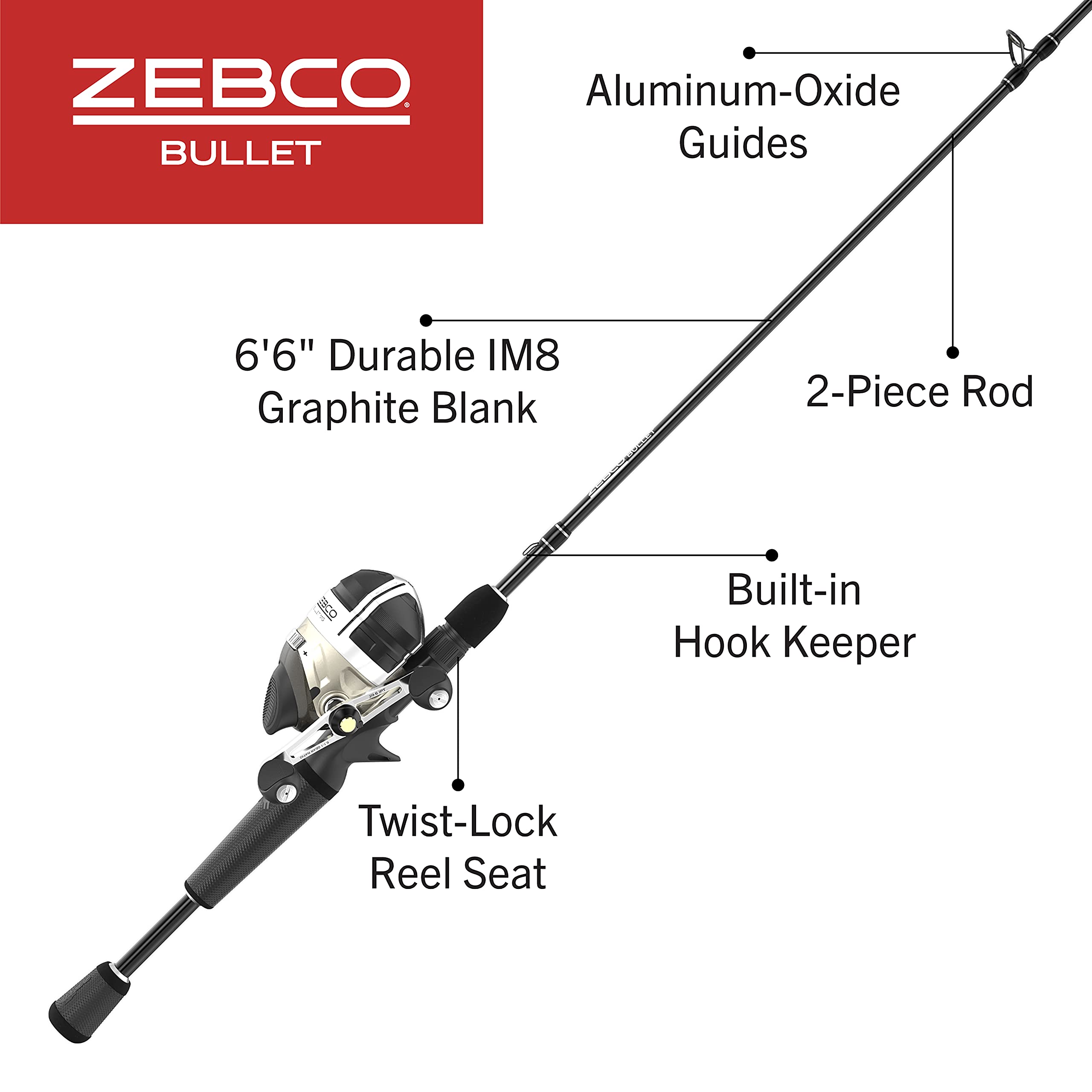 Amazon.com : Zebco Bullet MG Spincast Reel and Fishing Rod Combo