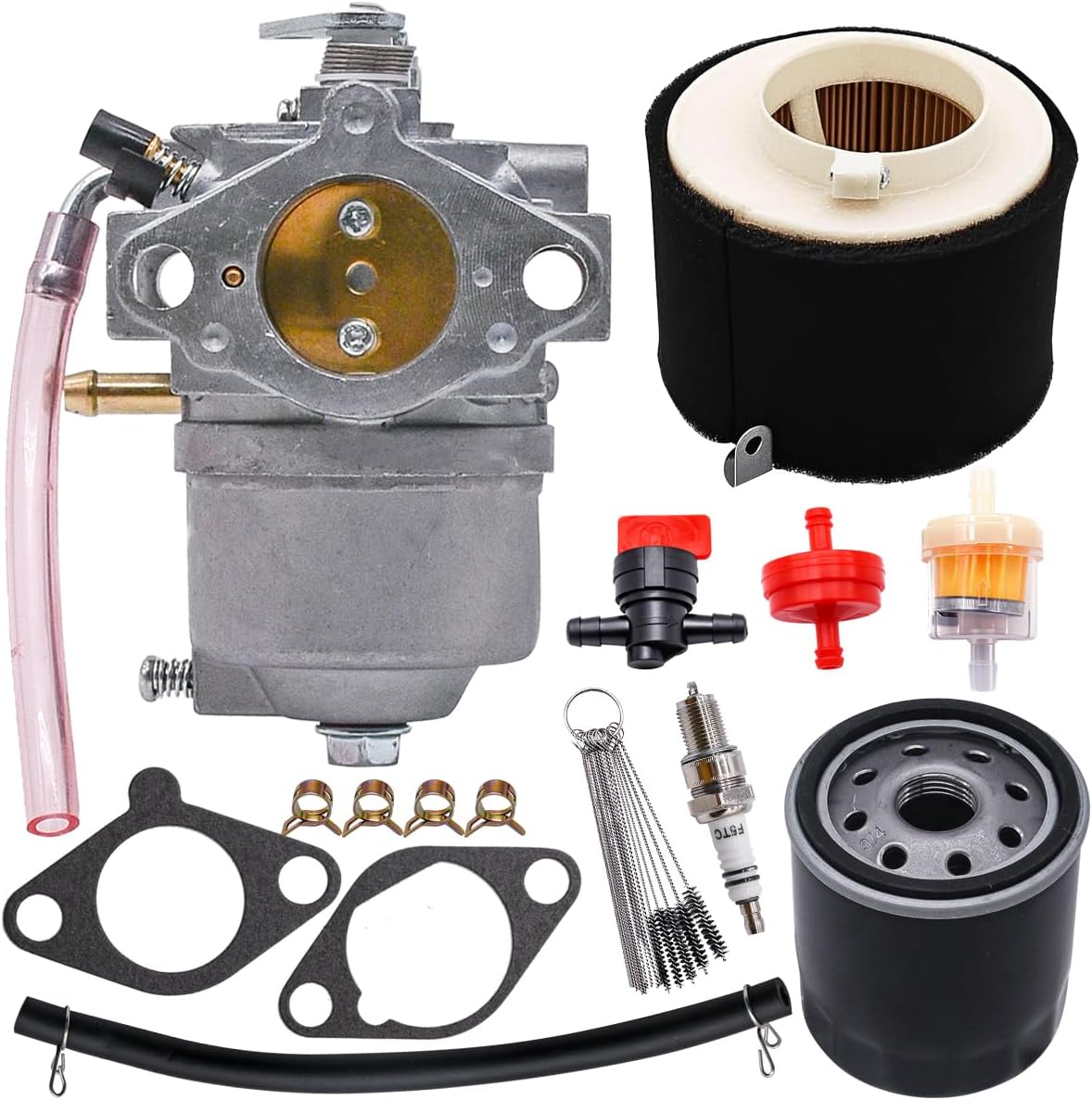 15003-2509 Carburetor Fit 1996-1999 for Kawasaki Mule 2500 1996-1998 Mule 2510 4x4 1997-1998 Mule 2520 Turf Carb Kit with Air Filter and Oil Filter