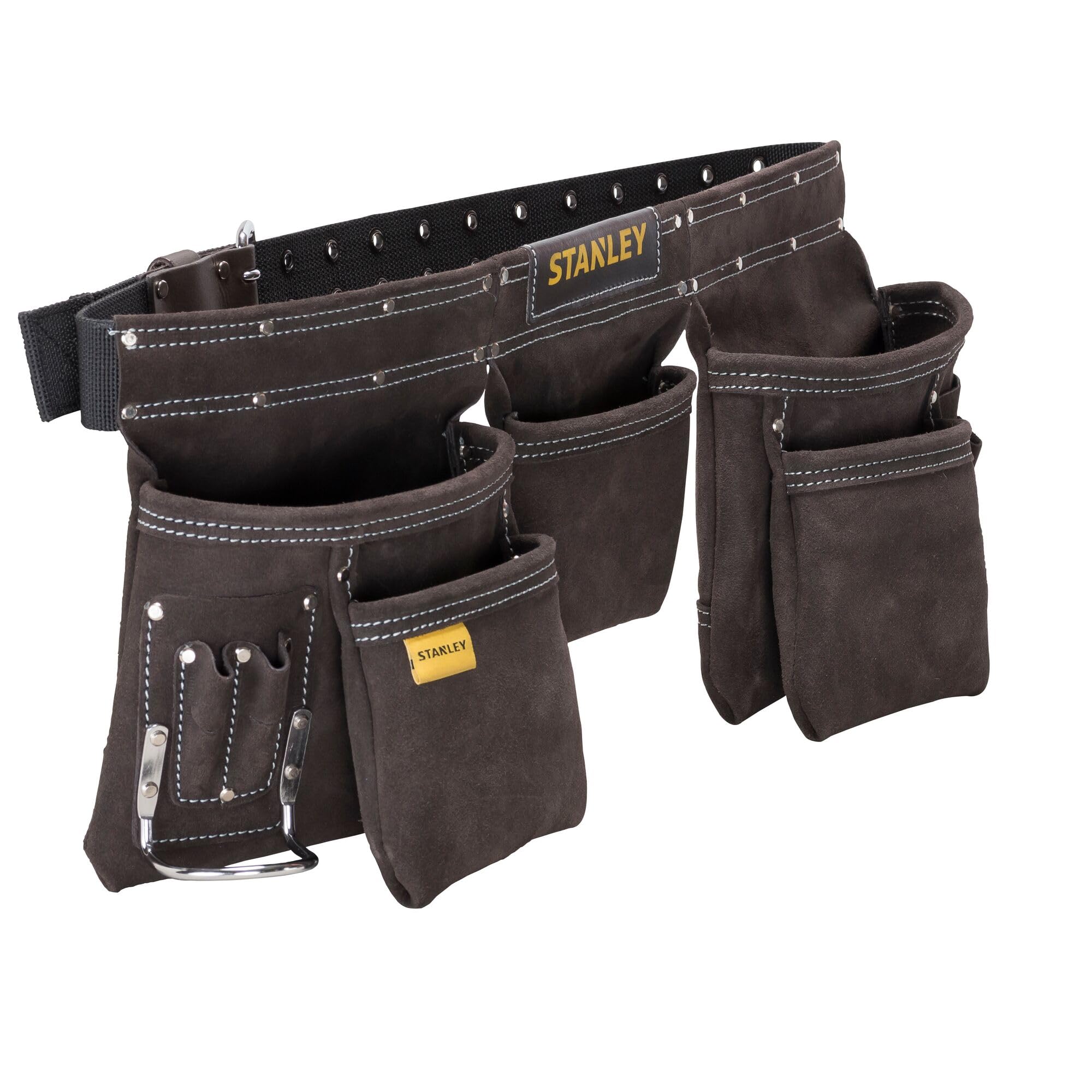 Leather Tool Belt Pouch Apron, Multi-Pockets Storage Organiser, Hammer Loop, STST1-80113
