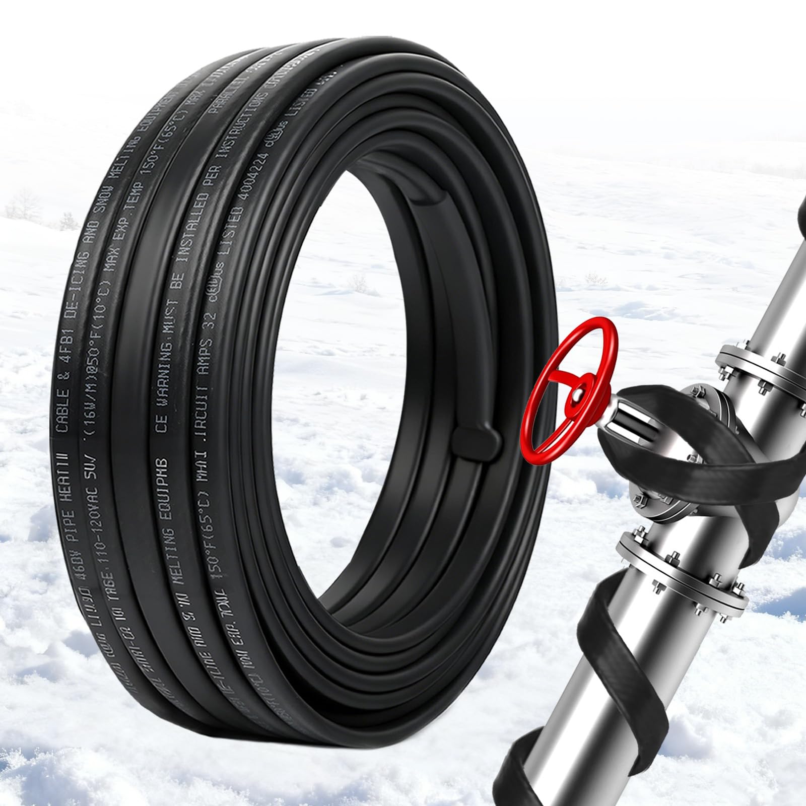 HEATIT PLSR2 High-Performance Self-Regulating Heating Cable - Frost Protection for Water Pipes and Snow Melting on Roofs - 10w/ft Power Premium