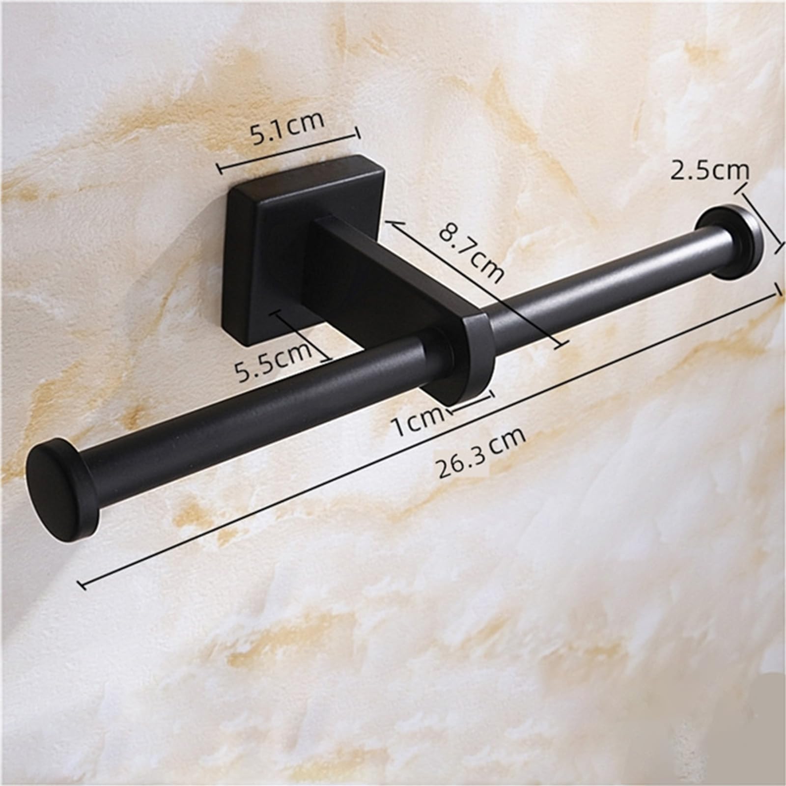 CMBSSTFC Soporte de Papel higiénico de Doble Anillo montado en la Pared de Acero Inoxidable para WC, instalación de perforación Negra, Estante de pañuelos, portarrollos de baño