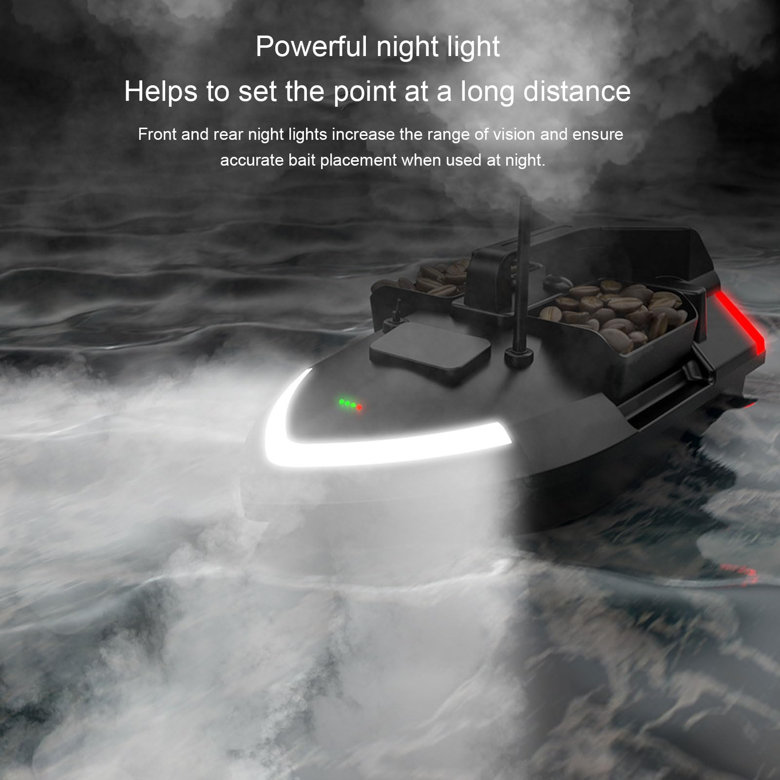 Zdalne Sterowanie RC Fishing Finder Boat, Podwójny Silnik, Automatyczny Powrót GPS, Obciążenie 2 Kg, 500 M, Potrójne śmigła, Niski Poziom Hałasu, Czas Pracy 4 Godziny, Wędkowanie