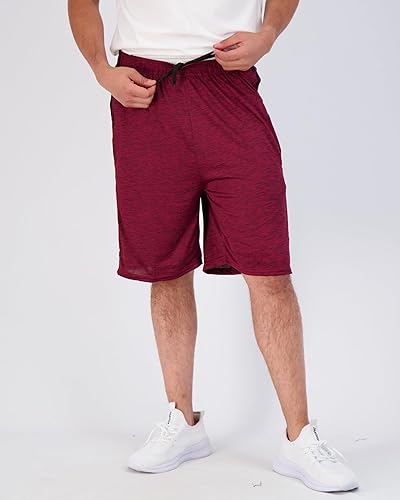 Miniatura 4 de Real Essentials - Paquete de 5 shorts deportivos para hombre, shorts de rendimiento deportivo con tela Dry-Fit resistentes al sudor