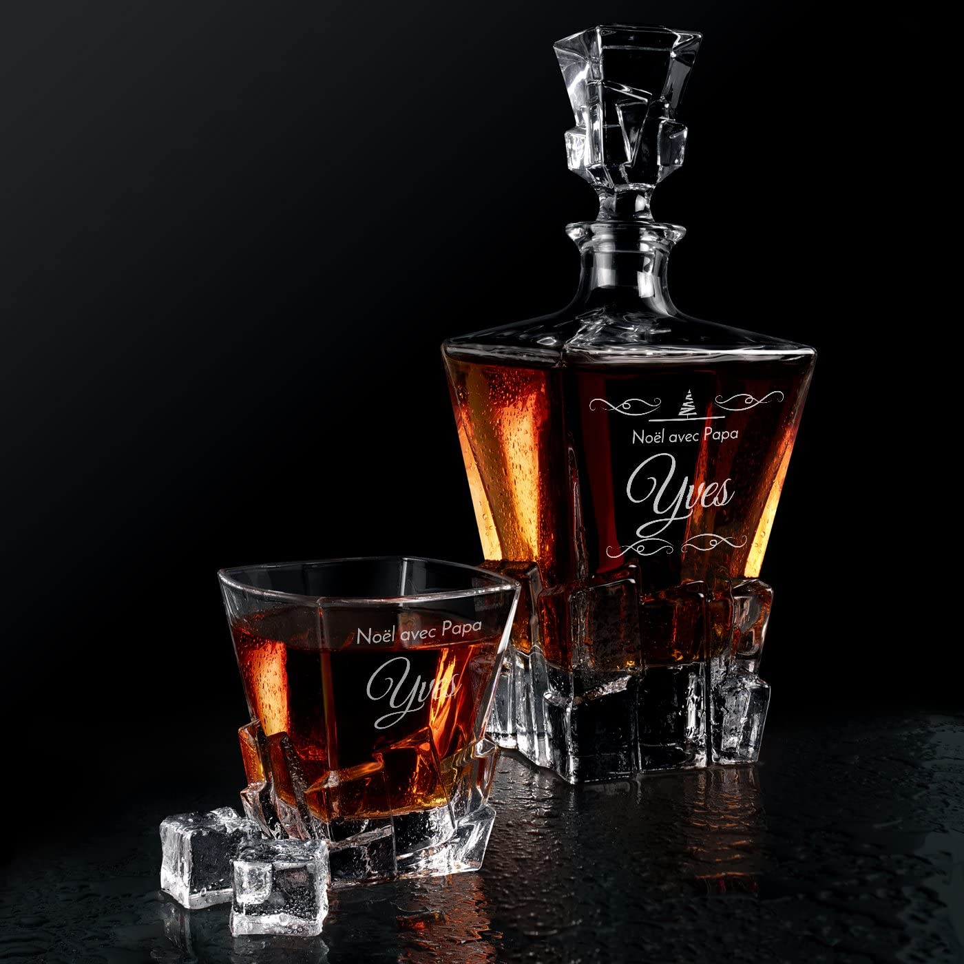 Maverton Ensemble à whisky pour homme, Avec motif décoratif