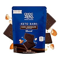 Vista 1 de ChocZero Chocolate Negro con Almendras y Sal Marina Corteza Keto, 6 Onzas (Paquete de 1)