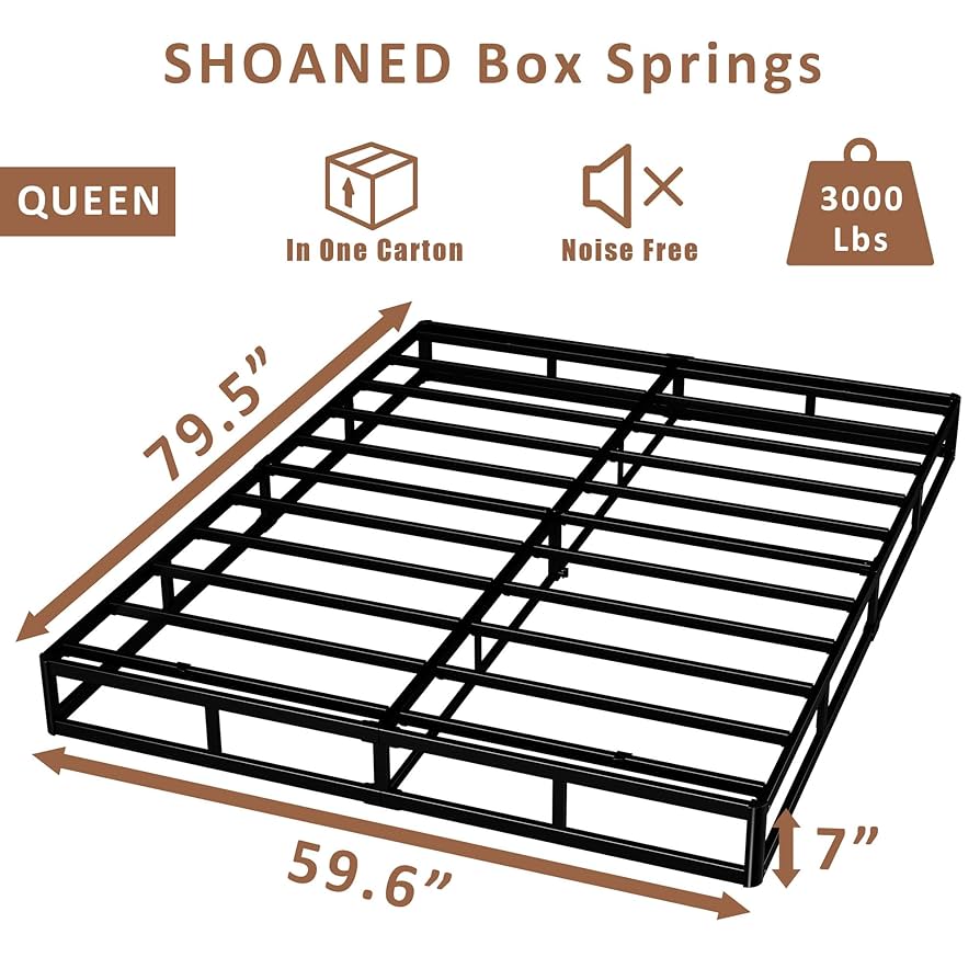 Amazon.com: SHOANED 7 Inch Queen Box Spring - Metal Frame