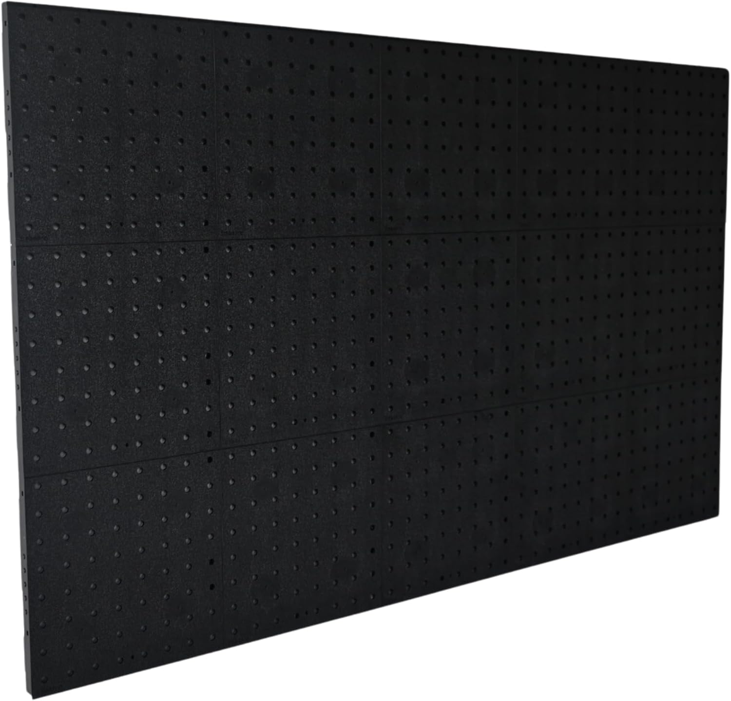 PegPro® Pegboard Wall Tile Kit – 16 Tiles (8” x 8”) cover 7.1 sq-ft – Easy Solo Installation Project with Customizable Layout – Install on Sheetrock Wall Using Only a Hammer - (Black)