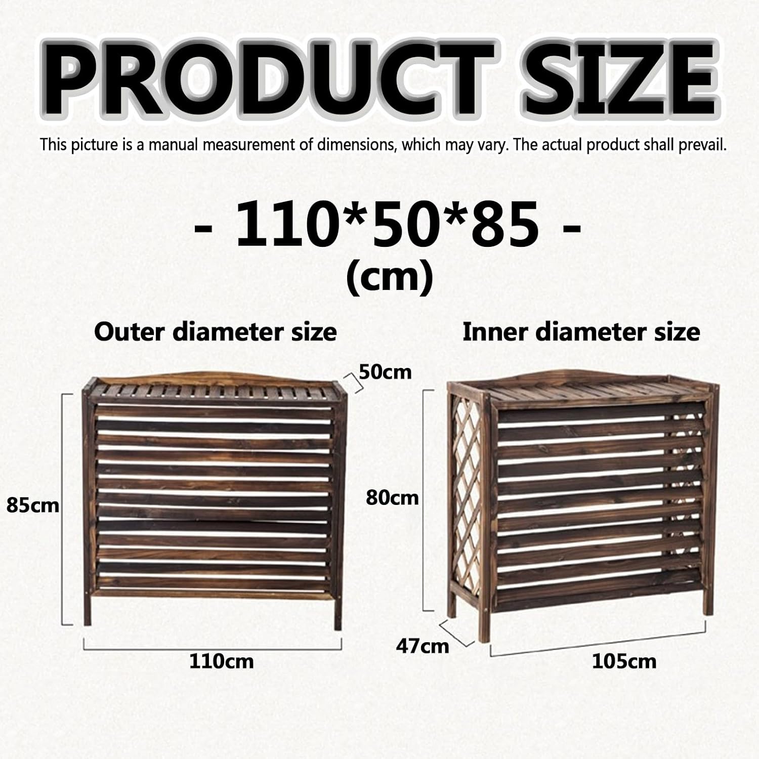 Garden Display Plant Flower Pot Stand,Outdoor Air Conditioner Outer Cover,Wood Privacy Screens,Wooden Air Conditioning Rack Frame Decorative Radiator Cover,Pool Equipment Trash Can Enclosure ( )