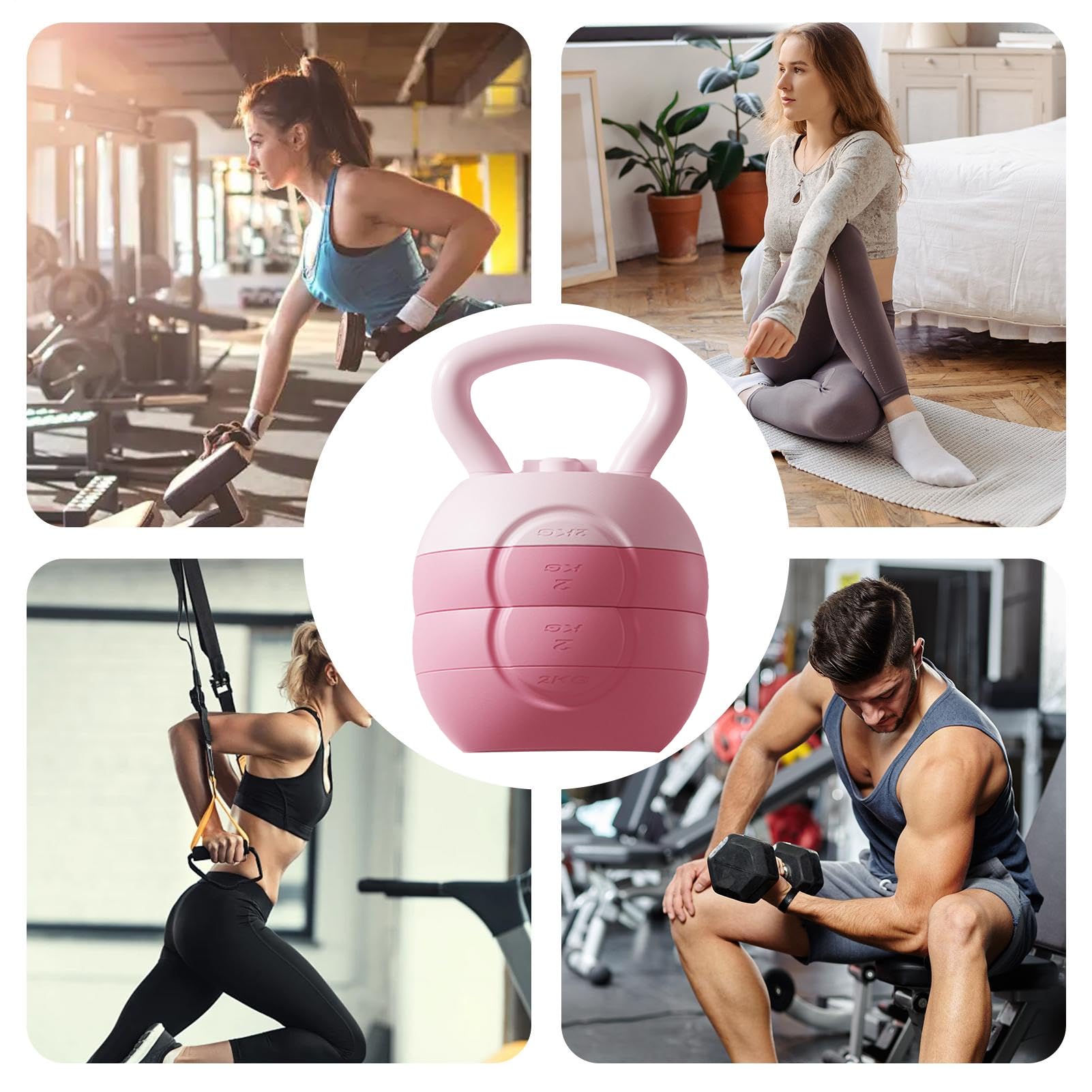 Kettle Bell, Kettlebell da allenamento, esercizio Kettlebell, campana da bollitore flessibile e regolabile per allenamento di forza, allenamento a casa per uomini e donne
