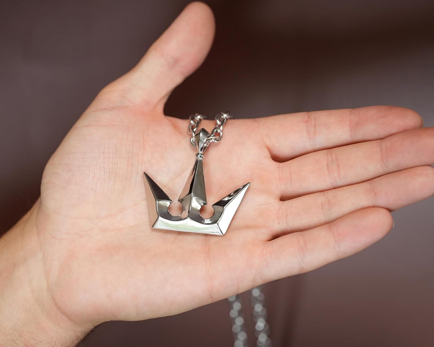 Stainless Steel Two-Sided Kingdom Heart Roxas Cross Necklace Pendant Jewelry Keychain Amulet Cosplay