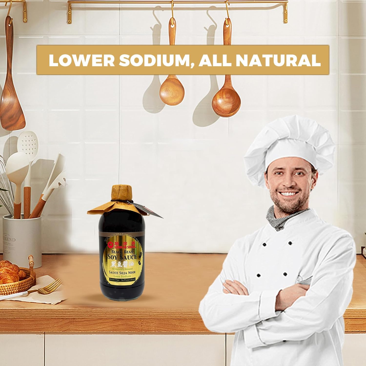 Wan Ja Shan Black Bean Soy Sauce Made with Premium Black Beans, All Naturally Brewed, Less Sodium, Gluten Free, No Preservatives, Great for All Kinds Cooking , Stir-fry, Dipping, Roasting, Marinating, Stewing and more. 15oz Pack of 2 - Image 4