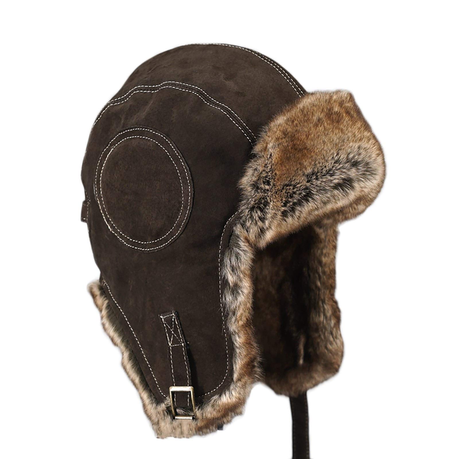 Chapeau trapper aviateur avec protège-oreille bonnet pilote hiver chaud 56-62