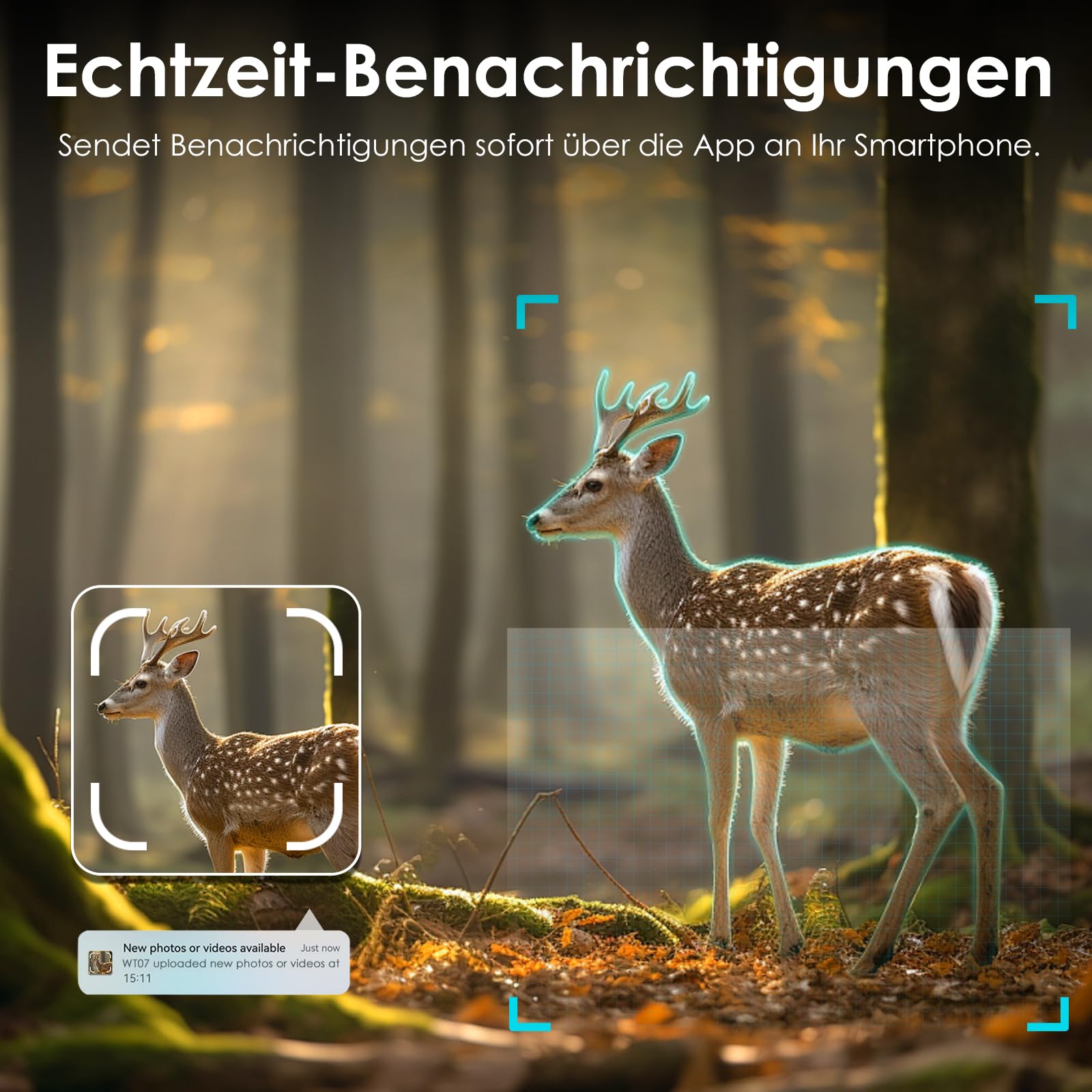 WOLFANG 4G Wildkamera mit Handyübertragung App, 48MP 2K Jagdkamera mit 850nm kein Glühen Nachtsicht mit 2.0'TFT Display, IP66 Wasserdicht für die Jagd Wildlife Scouting Garten Haus Sicherheit