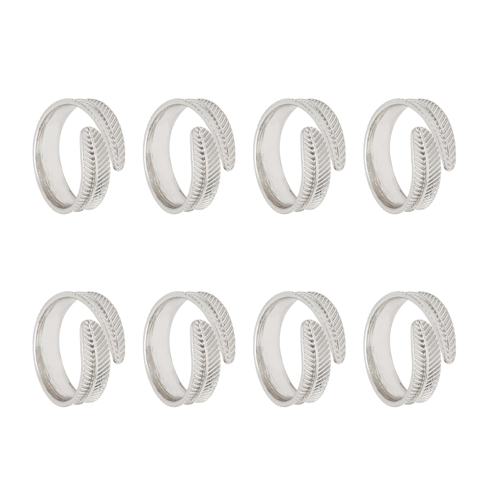 8Pcs Elegant Leaf Napkin Rings Holder Add Beauty Alloy Napkin Rings Holder Wedding Banquet Metallic Leaf for Table Decorations