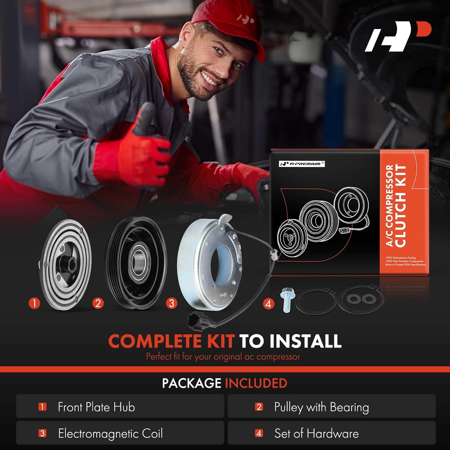 A-Premium Air Conditioner AC Compressor Clutch Kit Compatible with Nissan 350Z 2003 2004 2005 2006, 3.5L