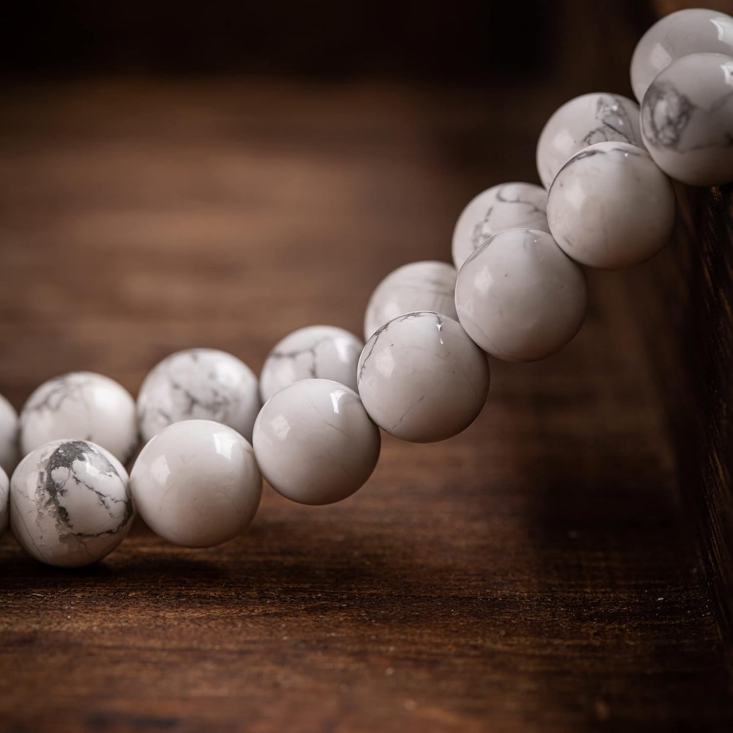 100 pcs 8mm Natural Gemstone Beads for Jewelry Making, White Turquoise Round Smooth Healing Agate Stone Beads Bulk - Image 2