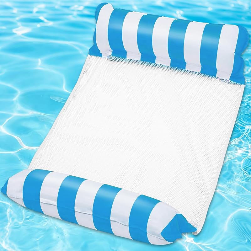 Inflatable Pool Float Hammock for Adults – 4-in-1 Floating Water Lounger with Headrest & Footrest