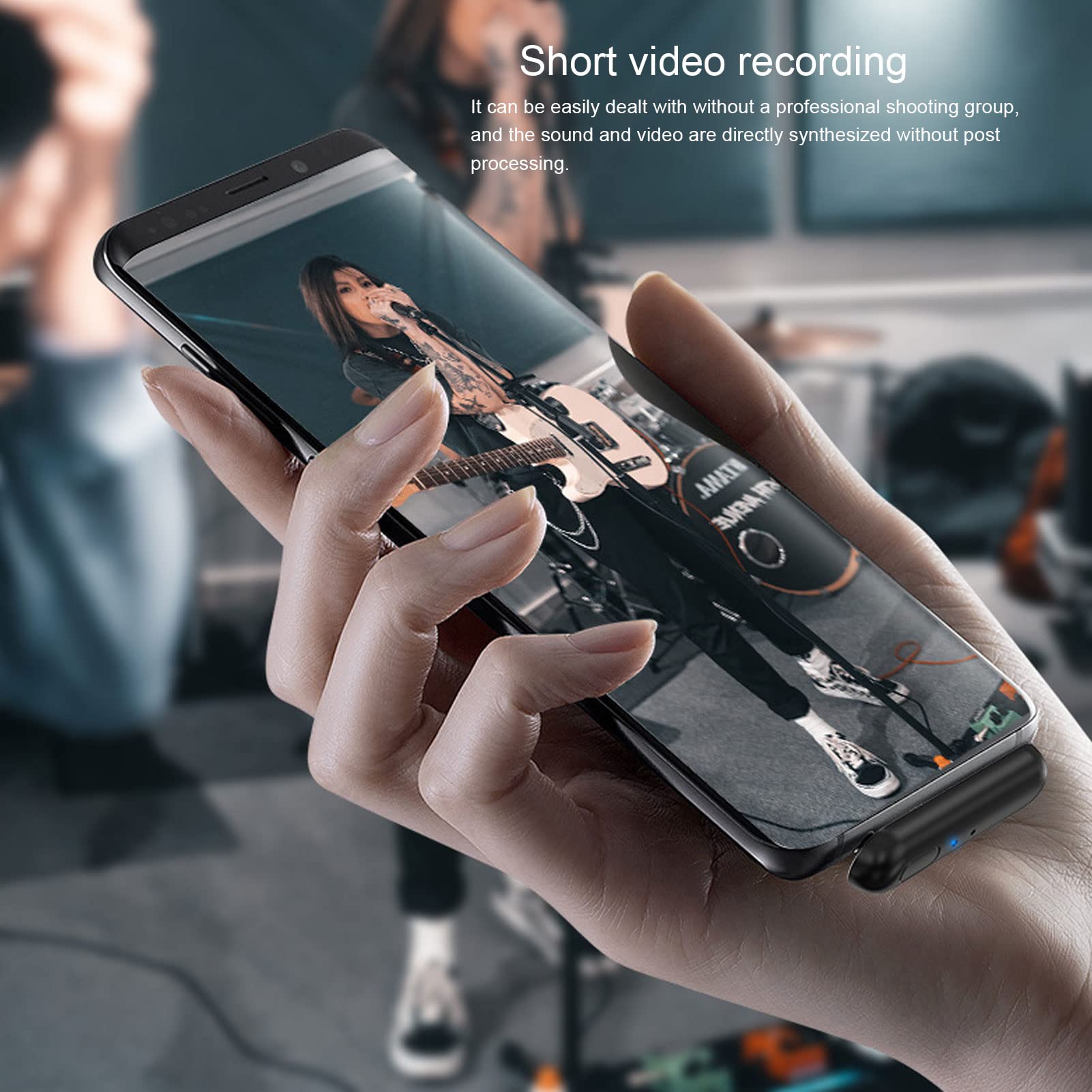 Microfono a Bavero Lavalier Wireless, Plug and Play, Pickup Omnidirezionale a 360°, Segnale Stabile, Microfono a Condensatore Portatile con Riduzione Del Rumore per Registrazione Video, Intervista