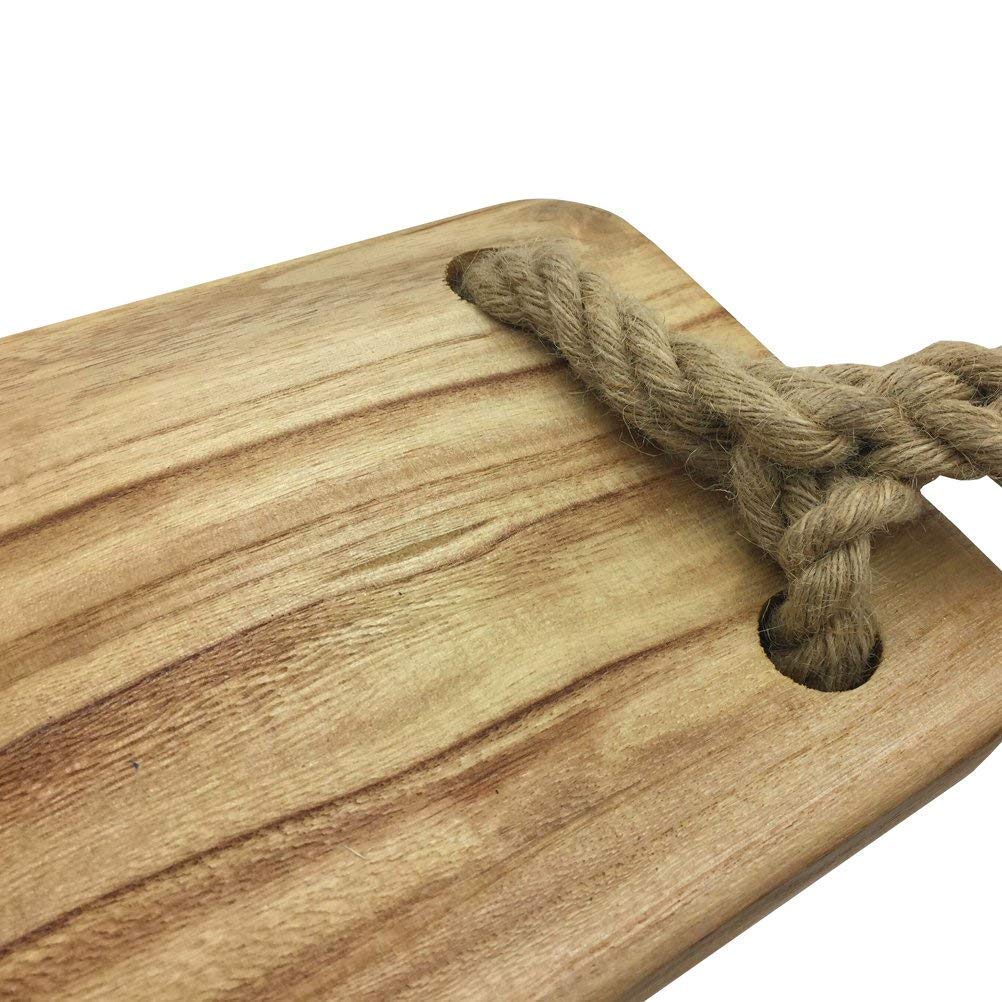 Aoneky Altalena Legno da Giardino 60x20x3cm, con Corda 3,7M, Carico Massimo:160KG -Sedile da Altalena per Bambini e Adulti su Albero Esterno (Paulownia Round)