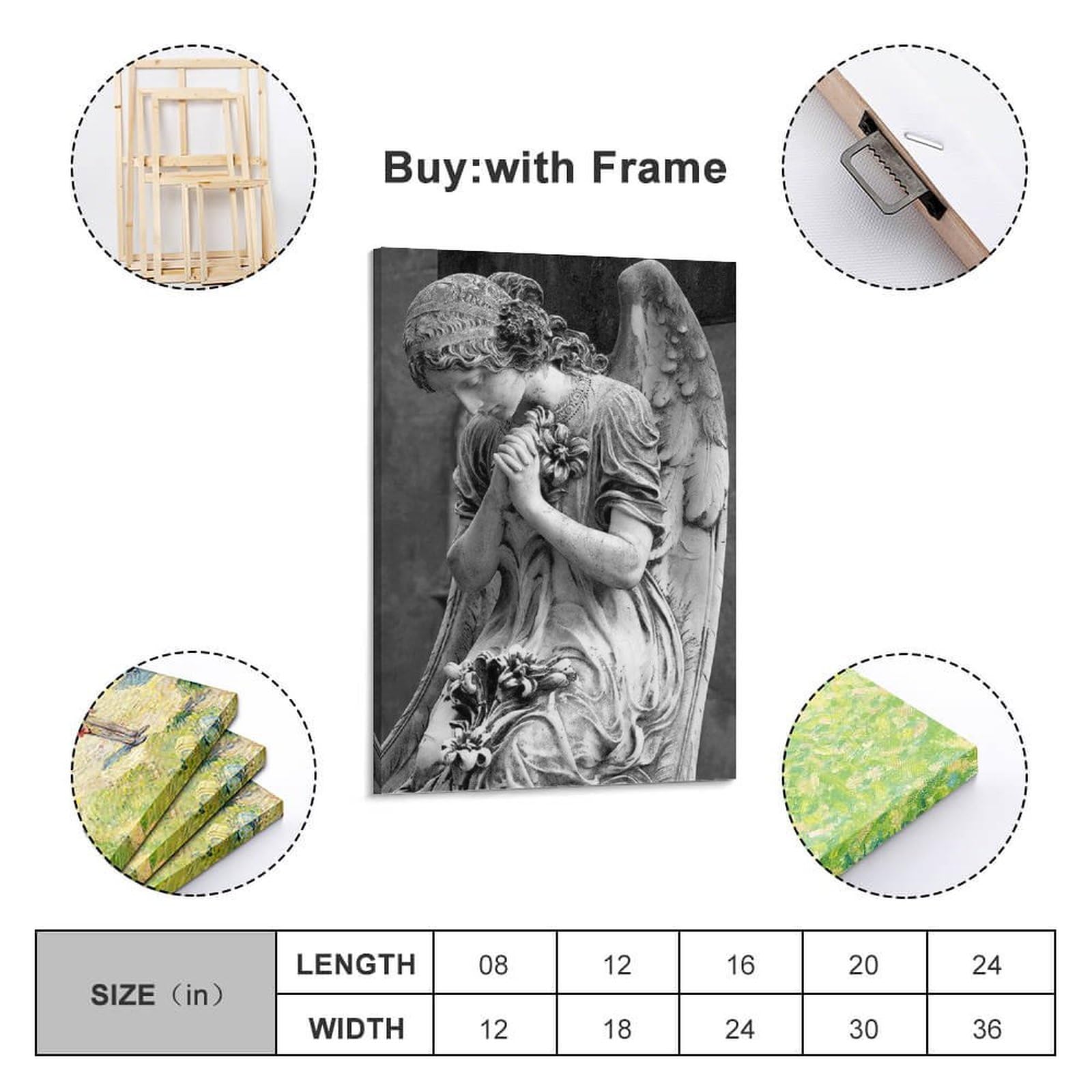 Amazon.co.jp: 美しい天使像のポスター ポスター装飾絵画キャンバス壁