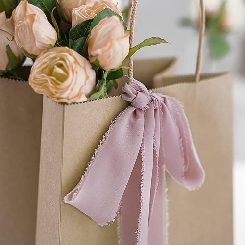 Miniatura 4 de MEEDEE Cinta de gasa rosa polvorienta, flecos deshilachados de 2 pulgadas, perfecta para manualidades, envoltura de regalos, invitaciones de boda y