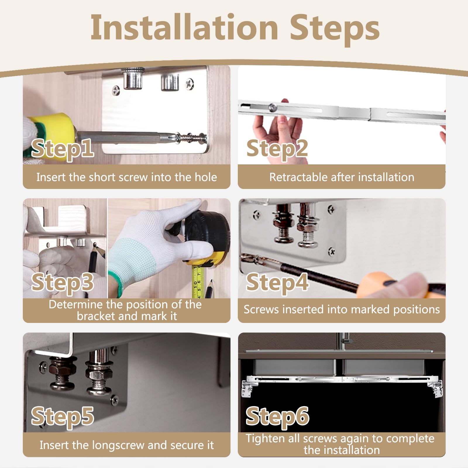 2 soportes de soporte para fregadero de montaje inferior, kit de instalación ajustable de acero inoxidable de 71 a 100 cm para fregadero de cocina empotrado, kit de instalación para fregadero de