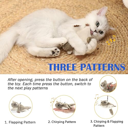 Miniatura 3 de Juguetes para gatos, juguete interactivo automático para gatos de interior, juguete colgante chirriante de hierba gatera voladora, ardilla voladora,