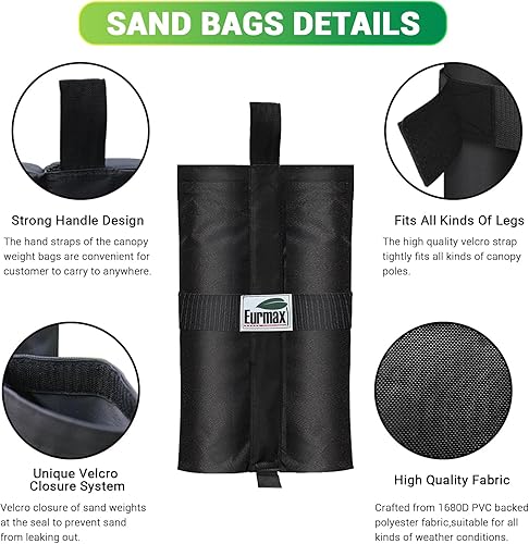 Miniatura 3 de Eurmax bolsas de pesa para bases de refugios canopy Bolsas de arena juego de 4 unidades