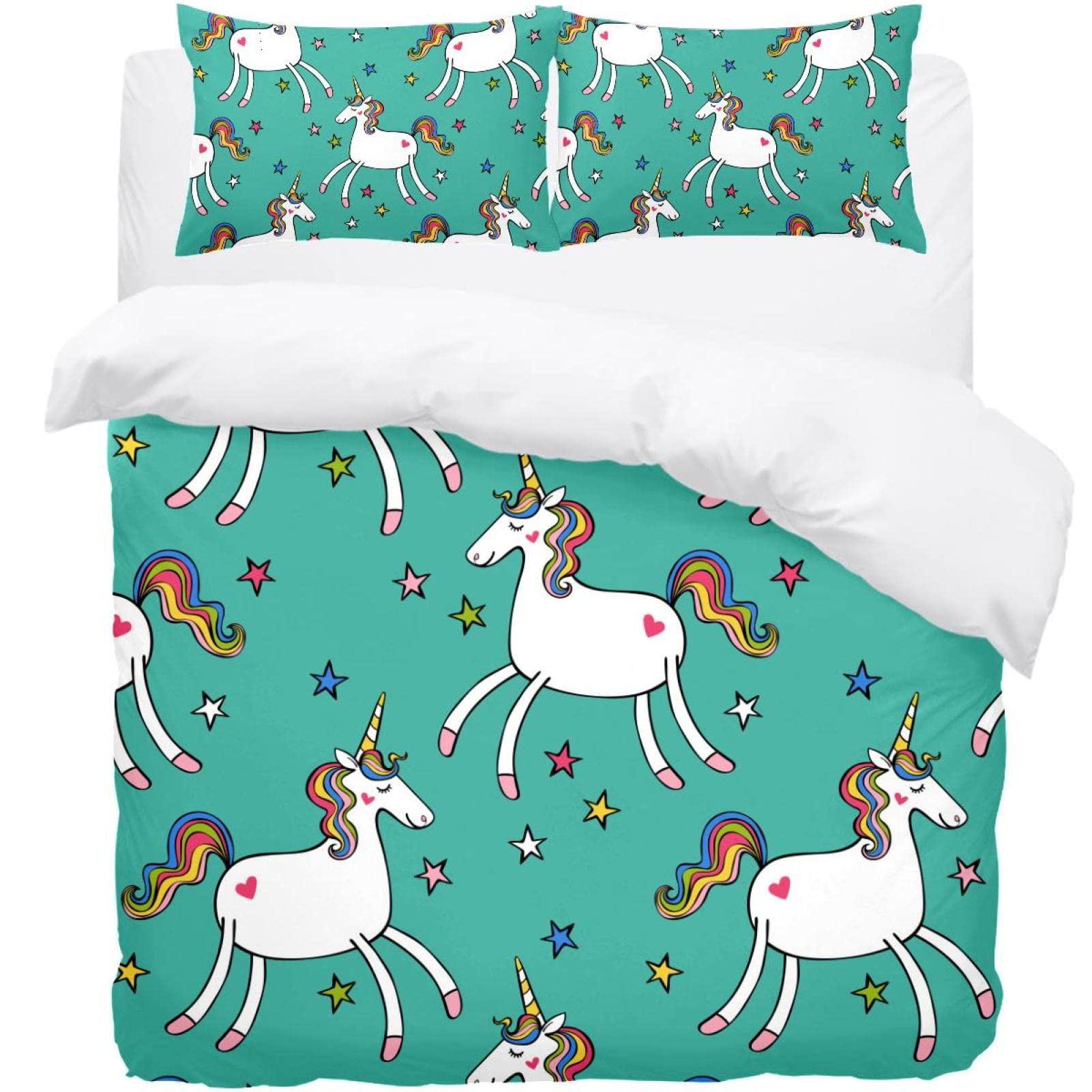 Housse de couette licorne et cheval pour une chambre d'enfant magique sous les étoiles