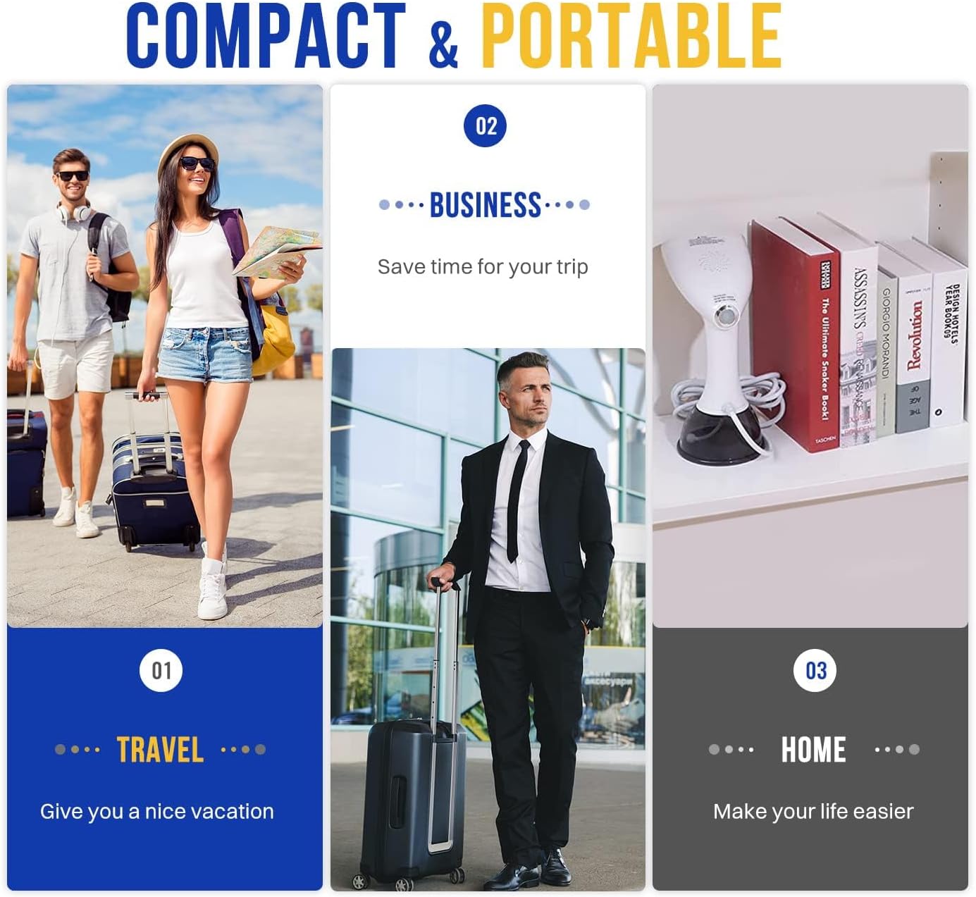 Steamer for Clothes 1350W, Clothes Steamer for Home, Office, Travel, Upgraded 400ML Large Capacity Water Tank, Wrinkle Remover - Image 9