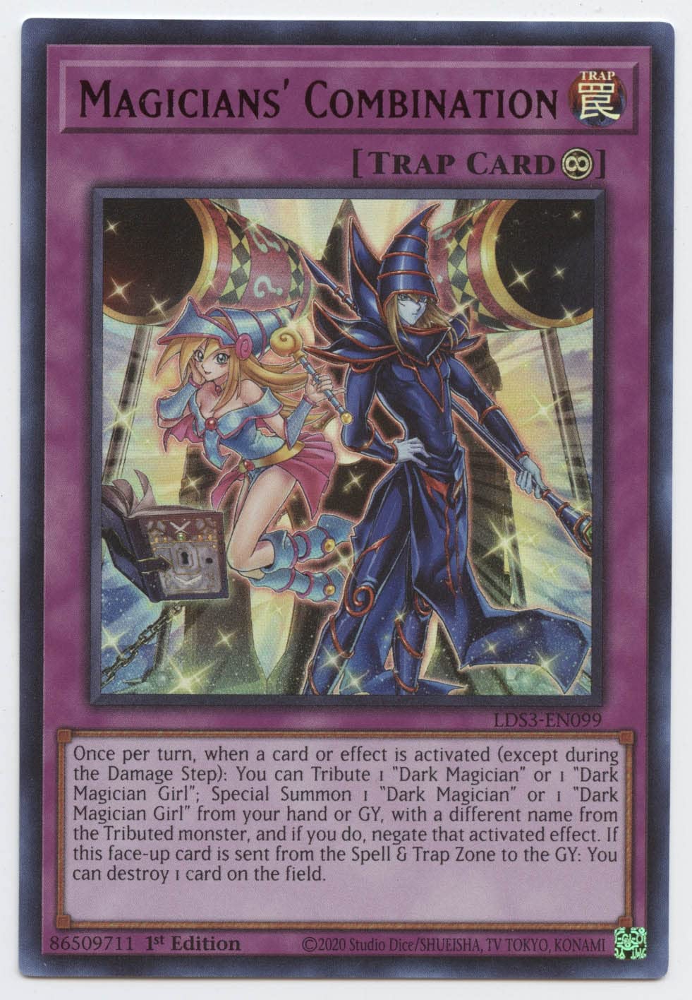 Yu-Gi-Oh! Karte „Magicians' Combination“ (rot) | LDS3-EN099 Ultra Rare | 1. Ausgabe, Aus Legendary Duelists: Season 3