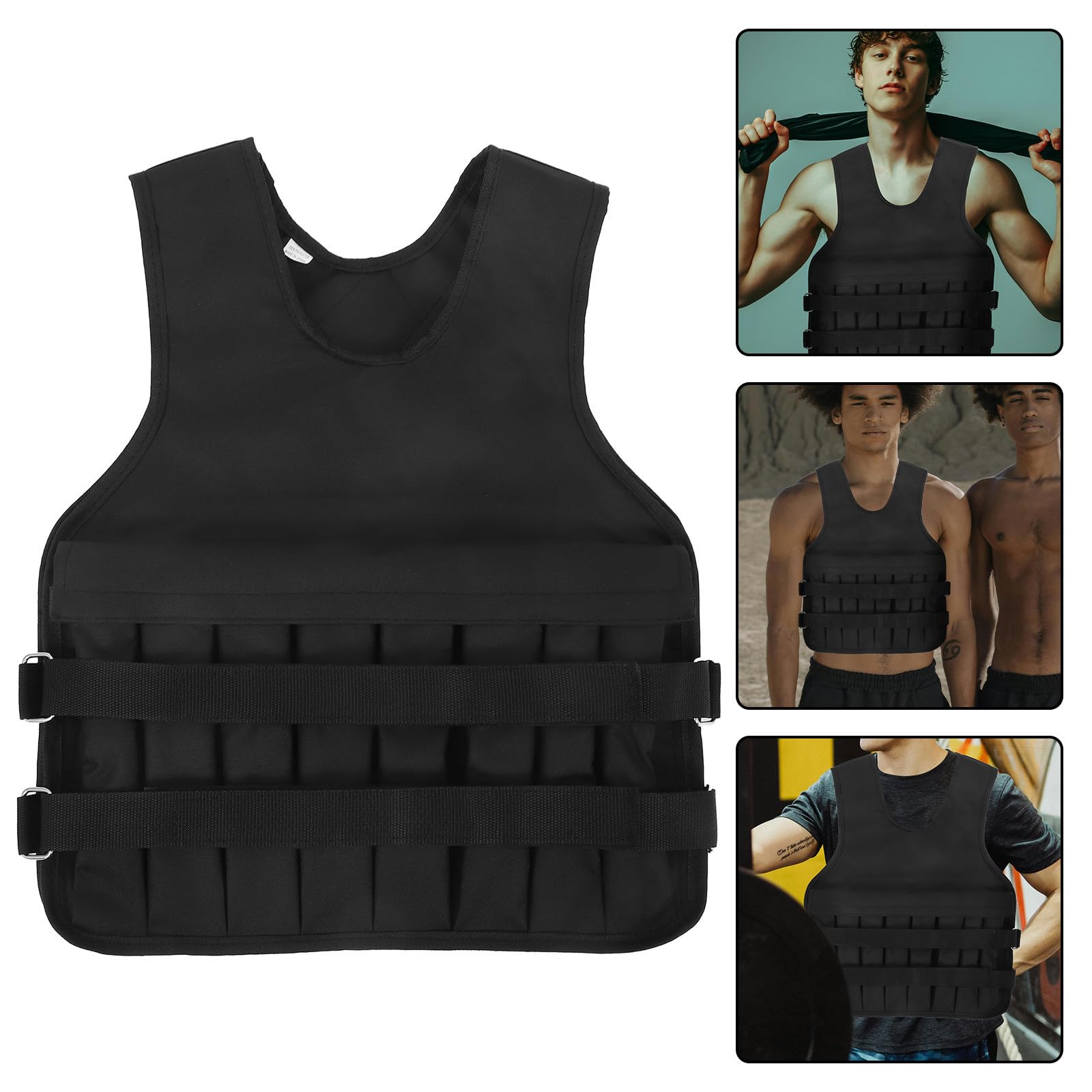 Verstellbare mit Gewichtsweste Gewicht Oxford aus Fitness Stoff Atmungsaktive Trainingsweste in Schwarz für Herren für Sport und Lauftraining