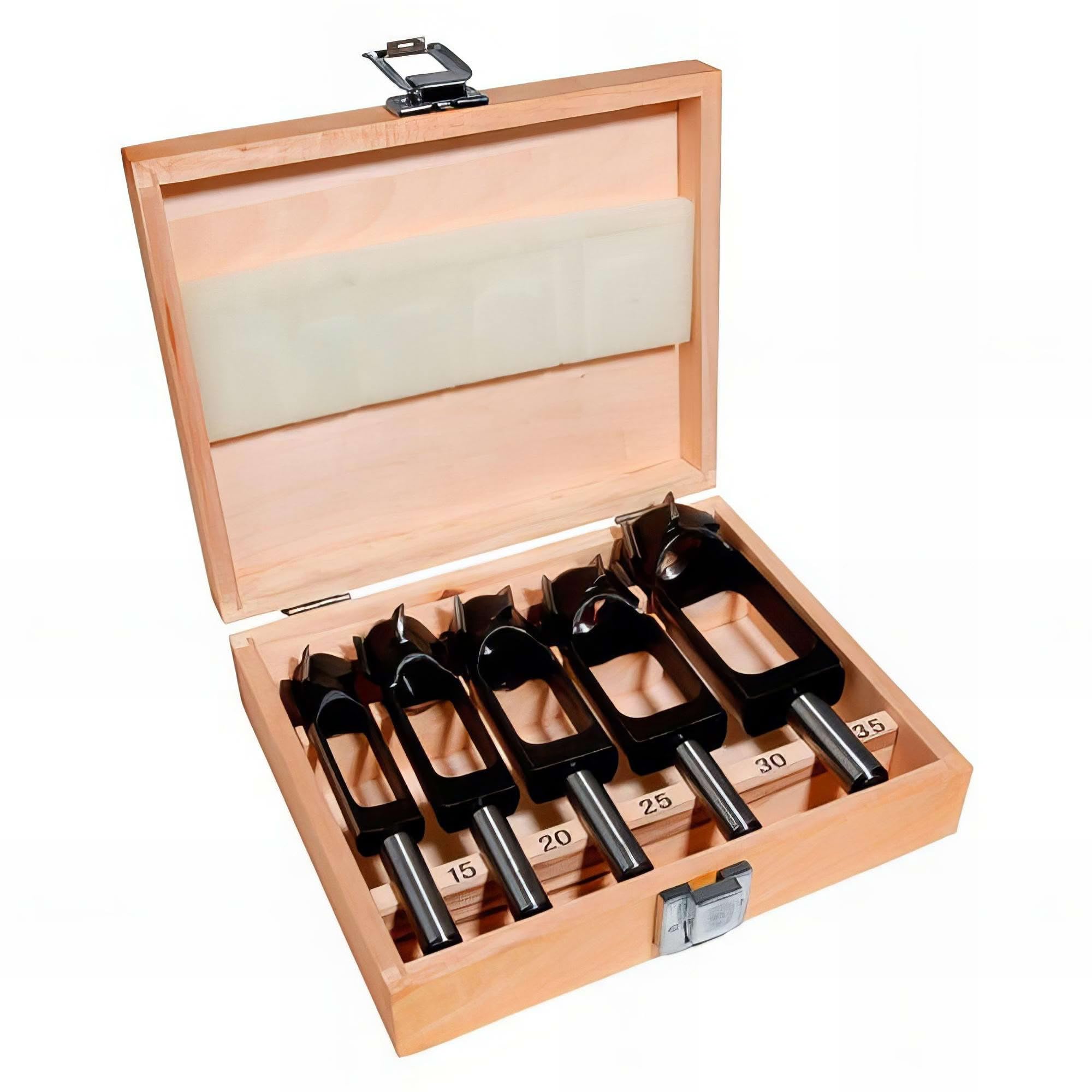 Coffret 5 mèches à bouchonner Hss - Diamètre 15-20-25-30-35 mm - Haute précision bois - Sidamo