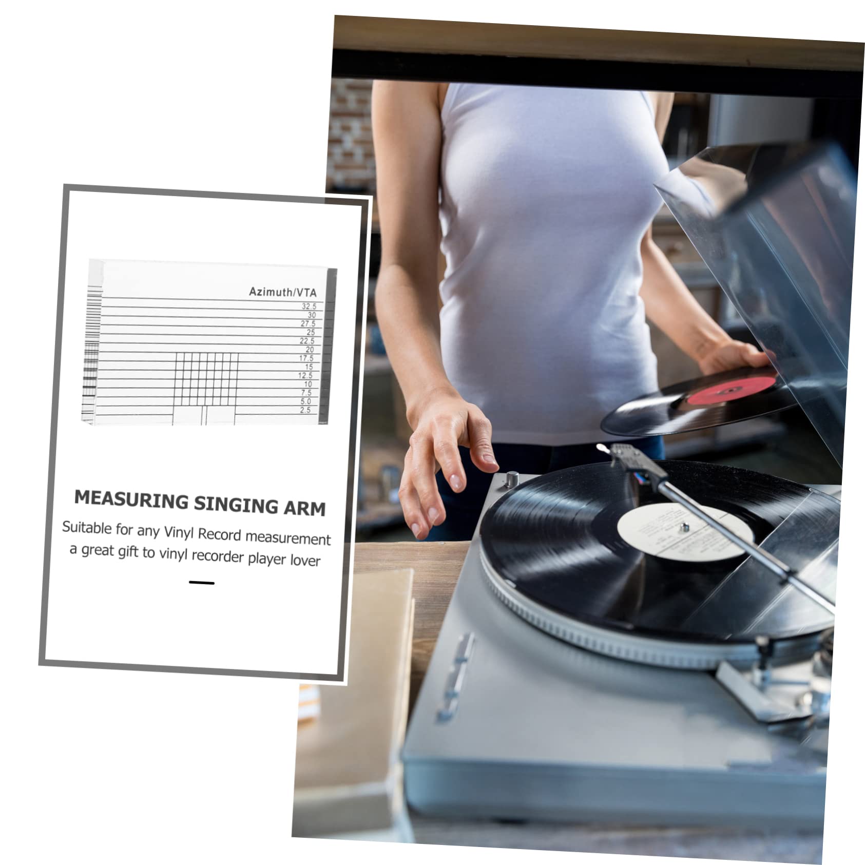 Cabilock 5 Pezzi Misurazione allineamento governate documentazione sovrano in vinile scala del braccio piattaforma di livellamento del giradischi Acrilico Transparent