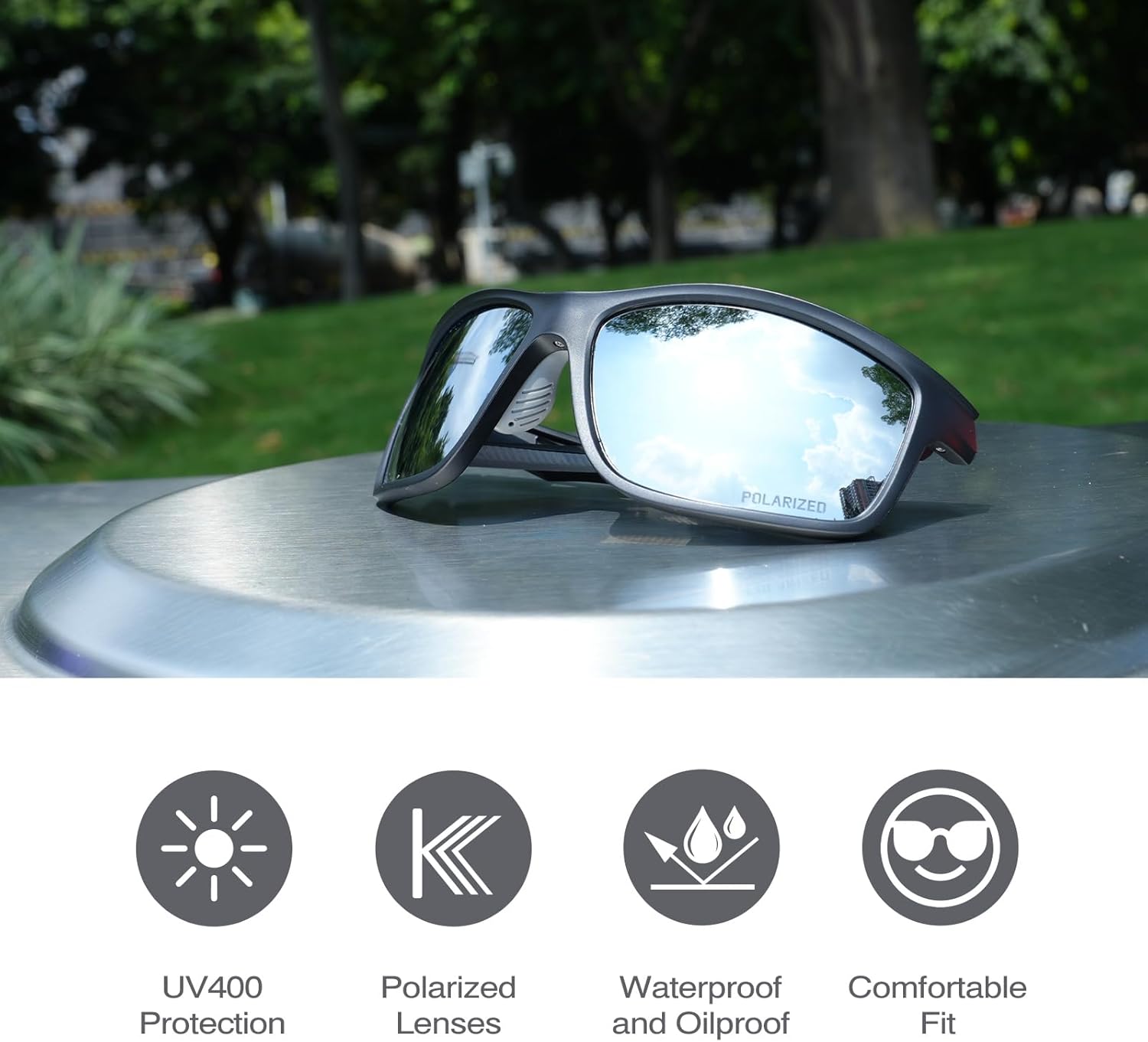Polarized Running Sunglasses for Men Women UV Protection Sports Shade Glasses for Fishing Cycling Baseball - Image 2