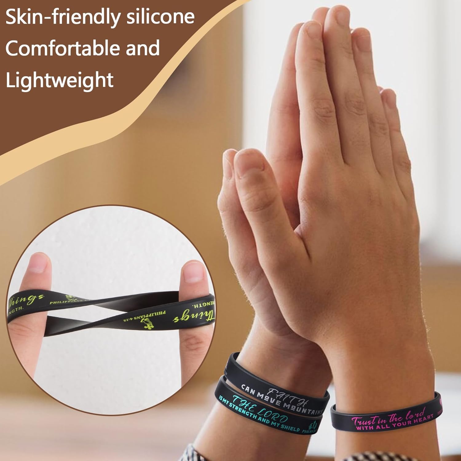 100 Pcs Bible Verse Bracelets Christian Inspirational Bible Keychains –Bulk Religious Keyrings and Bracelets - Image 5