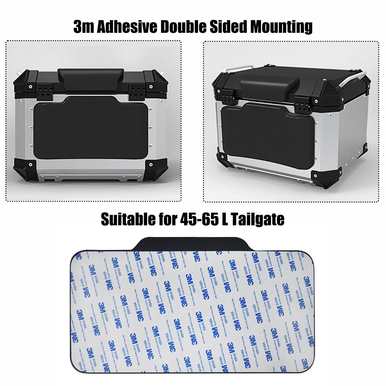 iFCOW Almohadilla del Respaldo de la Motocicleta, Almohadilla del Respaldo del Pasajero de la Motocicleta para la Caja Superior de Aluminio de la Motocicleta 45-65L