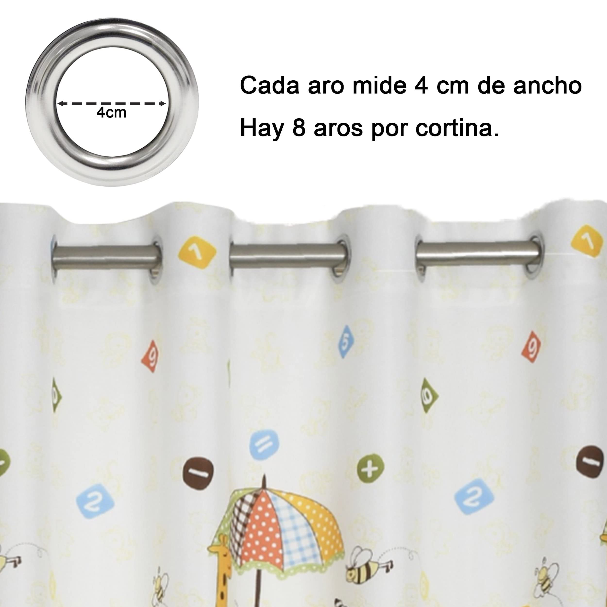 Dalina Textil - Cortinas Infantiles Niño Dos Paneles de 140x260cm- Cortinas Juveniles Animales para Habitación Sala de Estar 2 Piezas Patrón Infantiles Jirafa