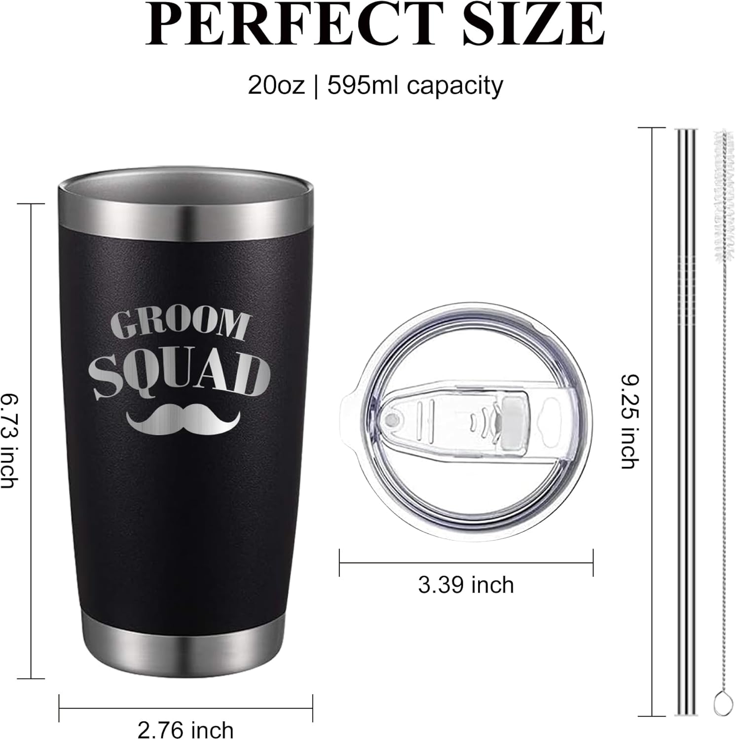 TEAM GROOM Groomsmen Gifts Tumblers with Lid and Straw 8 Pcs Bachelor Party Gifts Groomsmen Cups（WD-Bold）