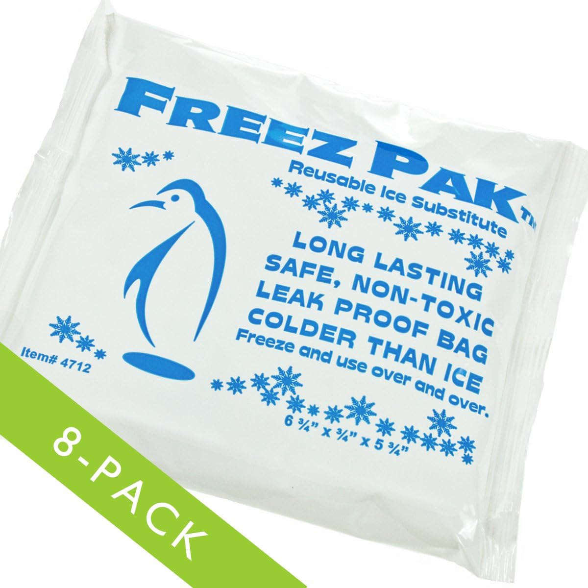 8 Freez Pak Reusable Ice Pack Non-Toxic For Lunch Cooler Cold Compress Therapy