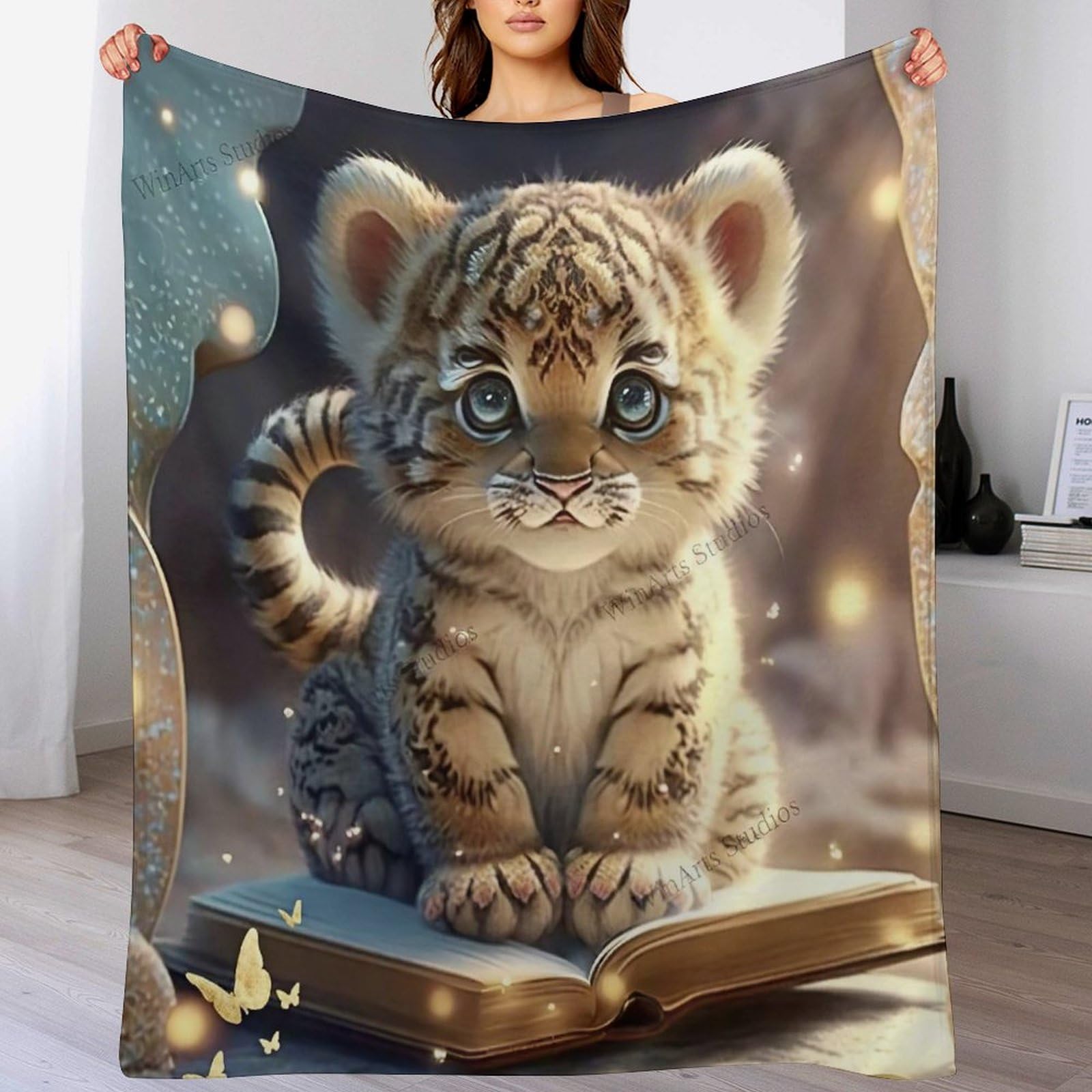 Couverture tigre flanelle plaid moelleux pour vos soirées canapé