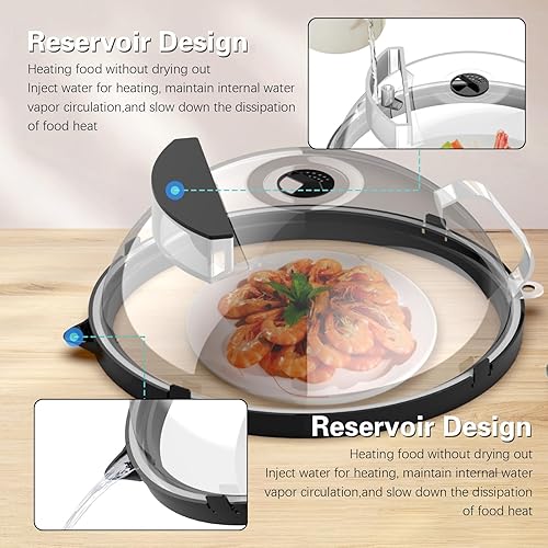 Miniatura 5 de Cubierta de alimentos para microondas con vapor de agua, cubierta de salpicaduras de microondas para alimentos, tapa transparente de 10 pulgadas