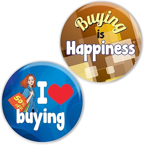 Miniatura 5 de Botones de pinback certificados para adictos a las compras (paquete de 10)  Regalos de calidad premium para niños, adolescentes y adultos  Regalos