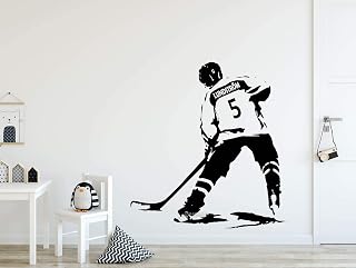 Hockey Wall Decal, Wall Art, Custom Name & Jersey Numbers Hockey Vinyl Decal, Personalized Wall decor, Ice Hockey sticker, man cave, bedroom