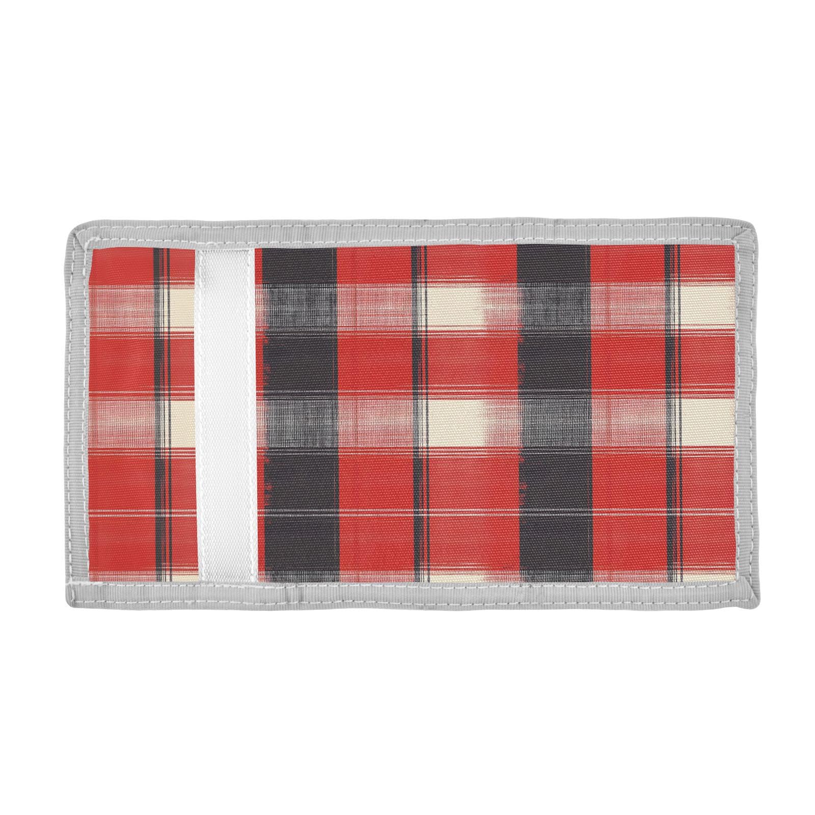 FOLIOSA Kids Wallet for Boys Girls Checkered Red Black Print Youth Wallet with Zipper Pocket Card Holders, Novelty Wallet 4.9×2.9 in