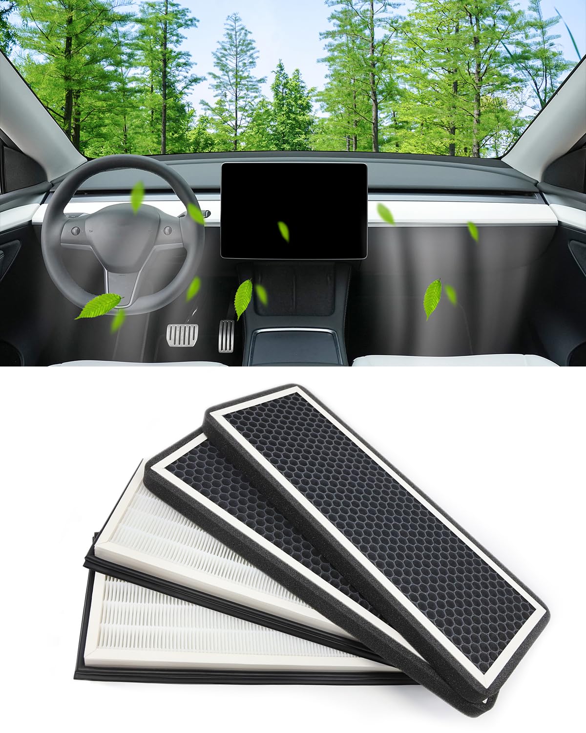 Modello y Filtro aria Hepa esterno con carbone attivo, Circolazione aria esterna, Filtro aria di ricambio Compatibile con Tesla Modello y