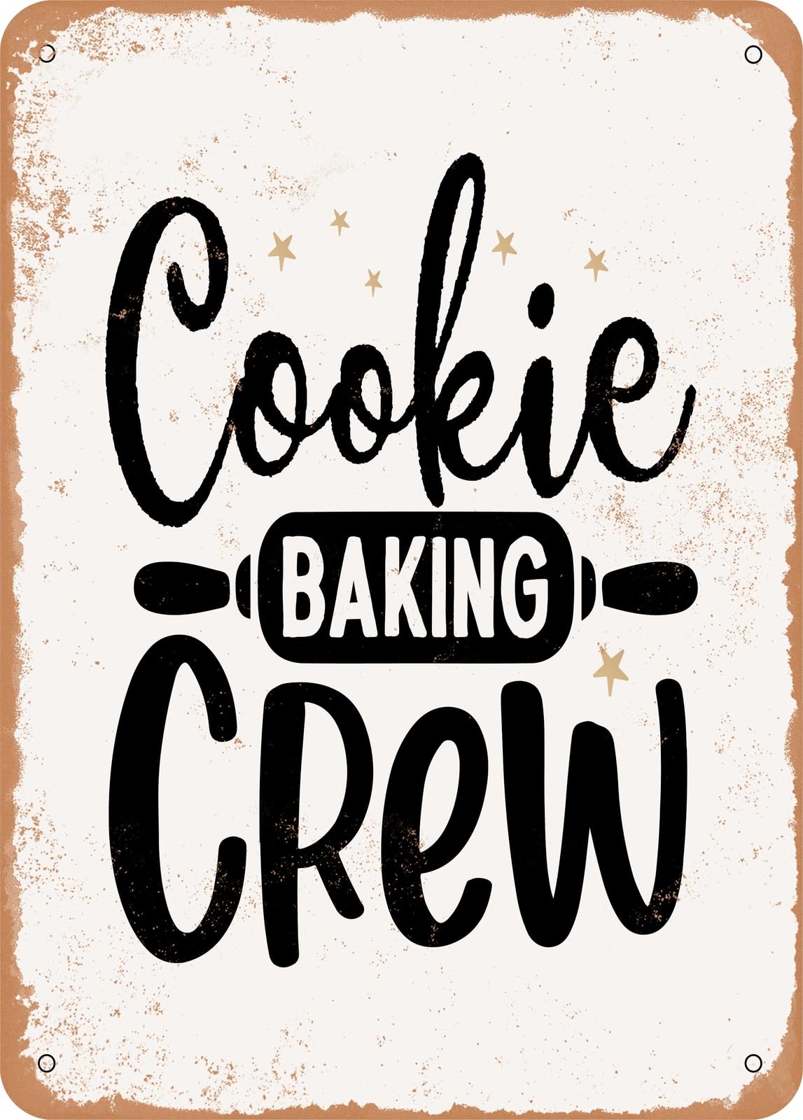 Metal Sign - Cookie Baking Crew - Vintage Rusty Look home decor