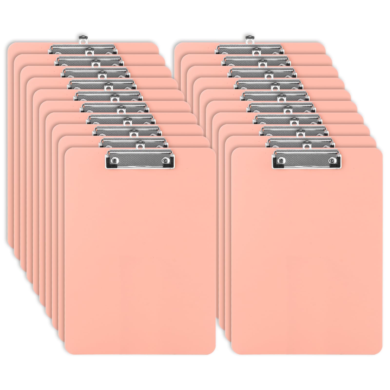 DAJAVE 20 tavolette portablocco in plastica, formato A4, con foro per appendere e clip a basso profilo, per ufficio, lavoro, ristorante, colore rosa